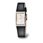 Boccia 2-tone Titanium Tank Watch w/Black Leather Band - 3186-03 Boccia 2-tone Titanium Tank Watch w/Black Leather Band - 3186-03